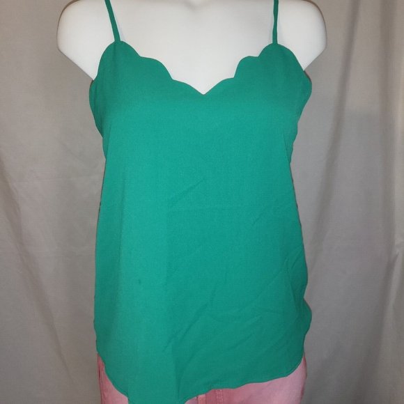 Monteau Tops - Three Monteau Women Size M Dressy Tank Tops Green, Red and Blue Low Cut, NWOT